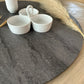 LS-MARGRIS  Lazy Susan madera color marmol gris obscuro.  Tamaño 80 diamtero